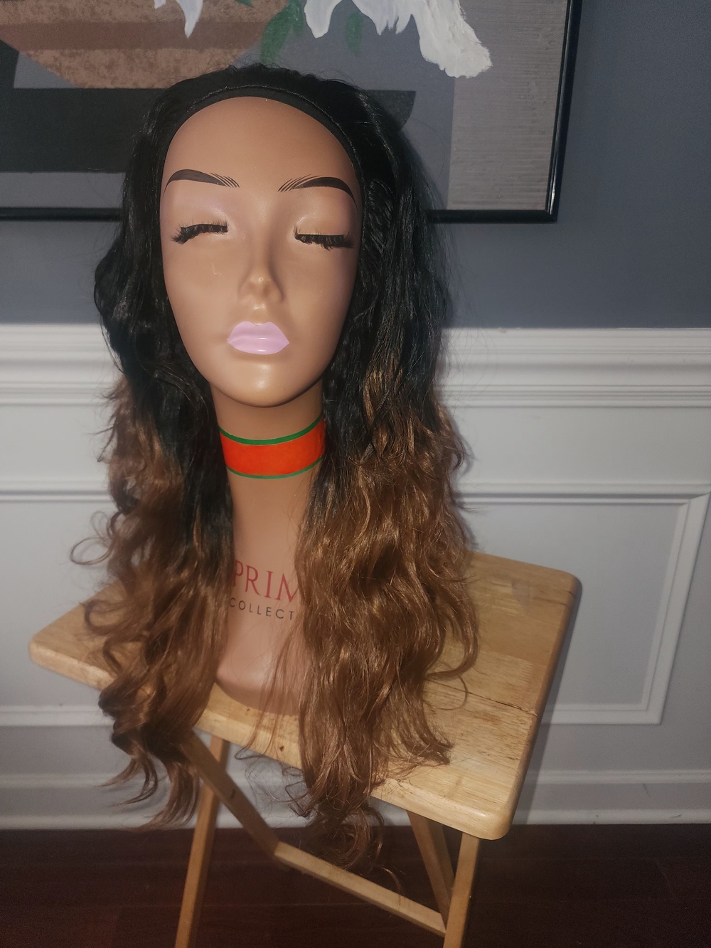 Wavy Ombre Women’s Half Wig  Black to Brown